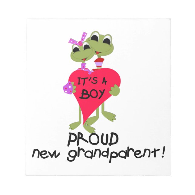 Frog Proud Großeltern von Boy Gifts Notizblock (Vorderseite)