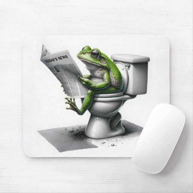 Frog Reading der heutigen Zeitung Mousepad (Mit Mouse)