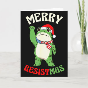 Frog Retro Frohe Resistmas Lustige Politische Weih Karte