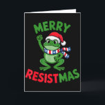 Frog Retro Merry Resistmas Lustiger Politischer We Karte<br><div class="desc">Frog Retro Merry Resistmas Lustiger Politischer Weihnachten</div>