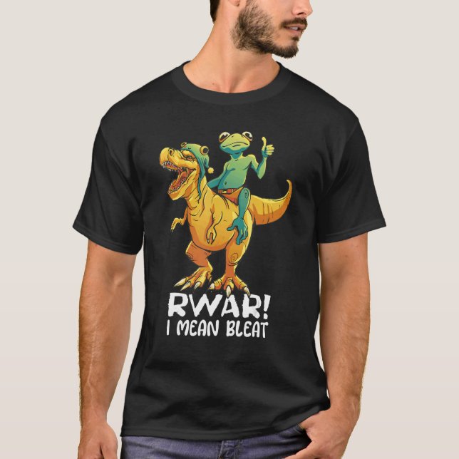 Frog Riding Rex Rawr Bleat Birthday Boy Girl Kinde T-Shirt (Vorderseite)