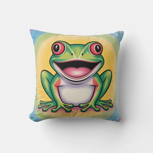Frog’s Gentle Smile Kissen (Vorderseite)