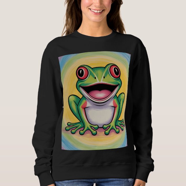 Frog’s Gentle Smile Sweatshirt (Vorderseite)