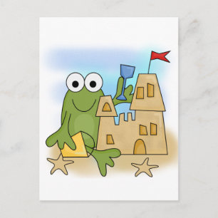 Frog Sand Castle Tshirts und Geschenke Postkarte