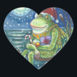 FROG SANTA ON LOG, HOLLIDAY CHRISTMAS STICKERS Hrt<br><div class="desc">FROG AN EINER WINTERNACHT. WEIHNACHTEN WARMEN DAS HERZ. Urlaub FROG STICKERS Sheet,  Herz ... suchen Sie nach passenden Elementen Susan Brack Design</div>