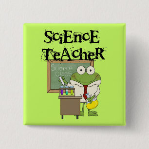 Frog Science Teacher Button