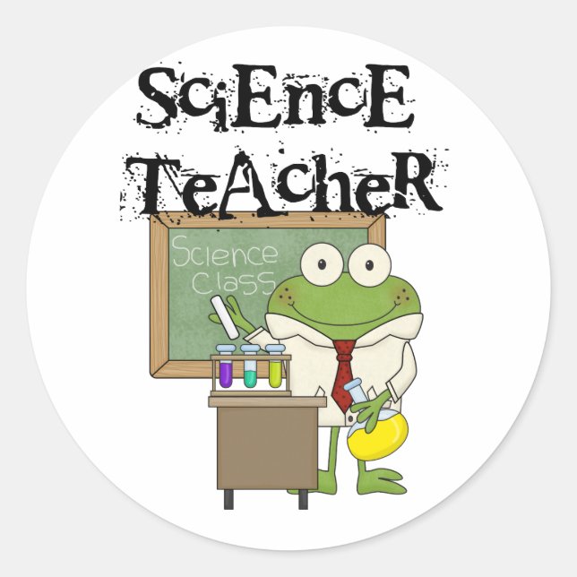 Frog Science Teacher Runder Aufkleber (Vorderseite)