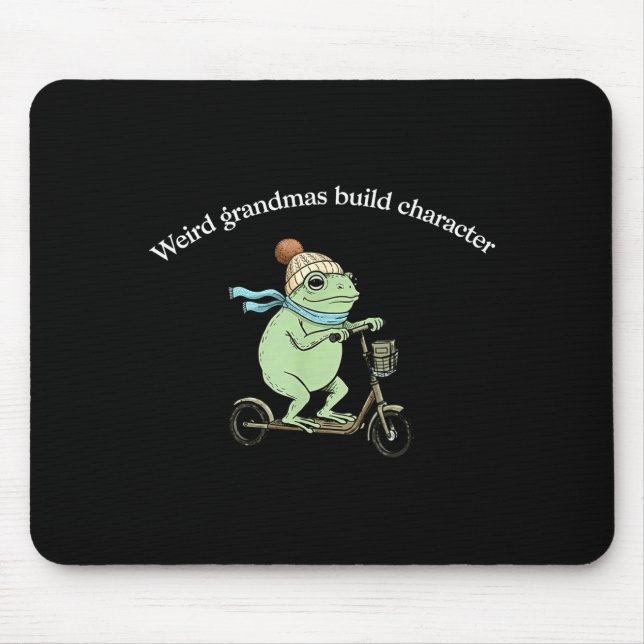 Frog Scooter seltsame Oma Build Charakter Mousepad (Vorne)