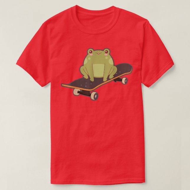 Frog Skateboard Funny Kawaii Toad Japanisch spiele T-Shirt (Design vorne)