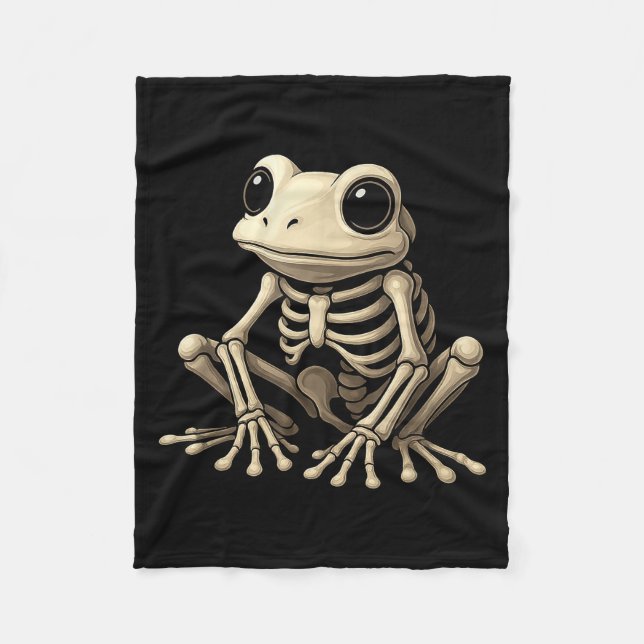 Frog Skeleton Halloween Funny Frog Lover Men Women Fleecedecke (Vorderseite)