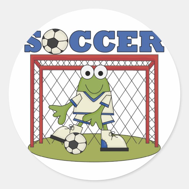 Frog Soccer Goalie Tshirts und Geschenke Runder Aufkleber (Vorderseite)