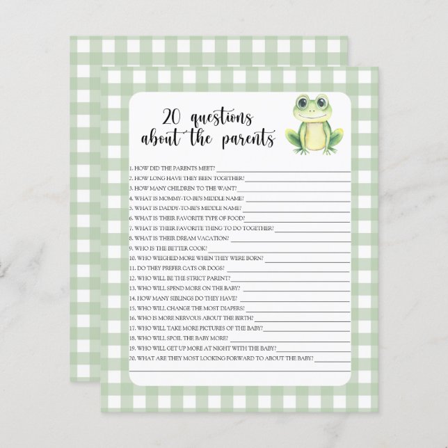Frog - Spiele - 20 Fragen zu den Eltern (Vorne/Hinten)