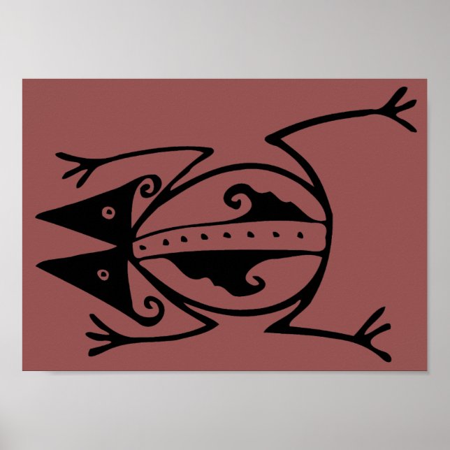 Frog Stammeskunst Argentinien Antike Volkskunst Poster (Vorne)