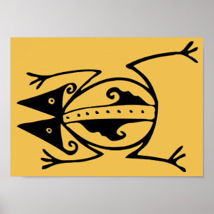 Frog Stammeskunst Argentinien Antike Volkskunst Poster