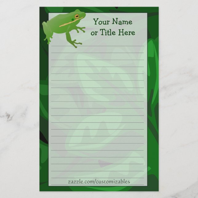 Frog Stationery Briefpapier (Vorderseite)