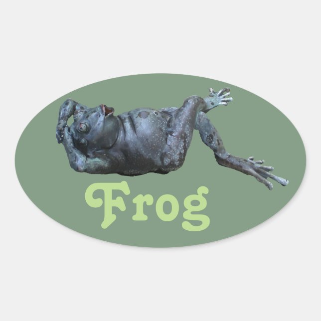 Frog Statue Ovaler Aufkleber (Vorderseite)