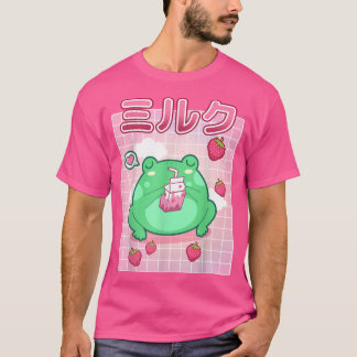 Frog Strawberry Milk Pastel Goth Funny Kawaii Toad T-Shirt