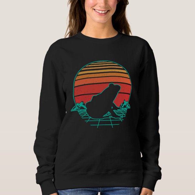 Frog Sunset Retro Vintage Grid Sweatshirt (Vorderseite)