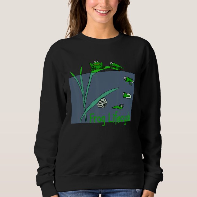 Frog Tadpole Lifecycle Frogs For Kids Cute Green F Sweatshirt (Vorderseite)