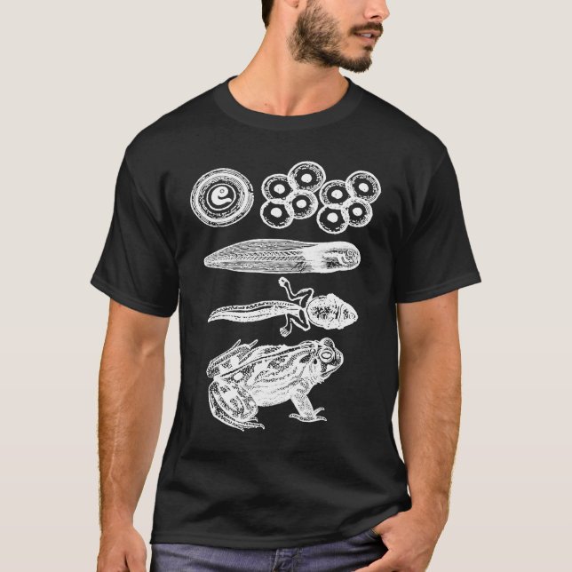 Frog Tadpole Metamorphosis Life Cycle Biology T-Shirt (Vorderseite)