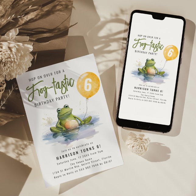 Frog-tastische Geburtstagsparty Einladung (Von Creator hochgeladen)