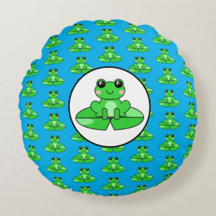 Frog Themed Rundes Kissen
