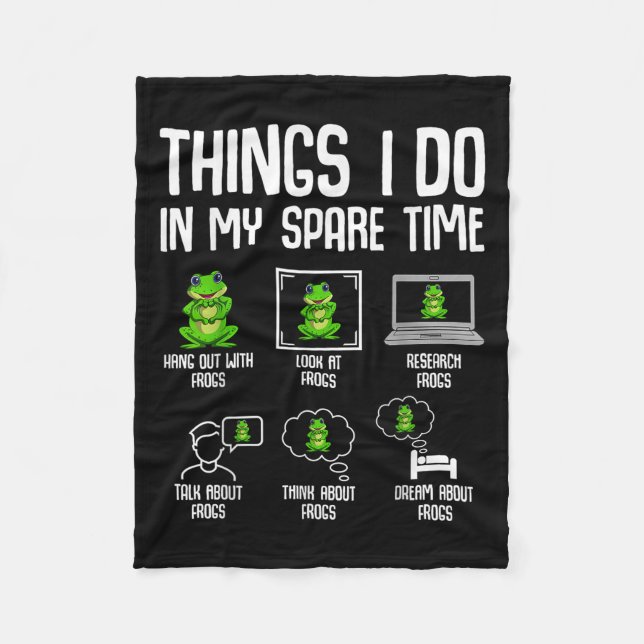 Frog Things I Do In My Spare Time Women Kids Girls Fleecedecke (Vorderseite)