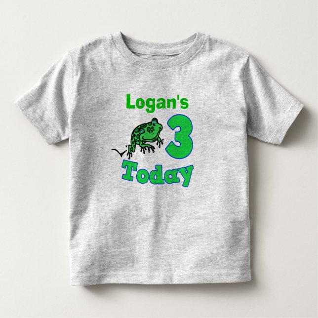Frog Third Birthday Boy Shirt (Vorderseite)