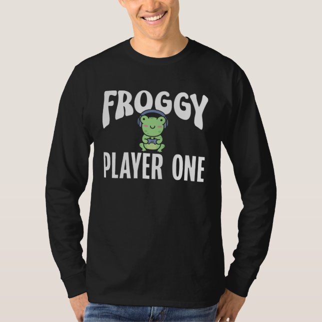 Frog Toad  Froggy Player One Gamer T-Shirt (Vorderseite)