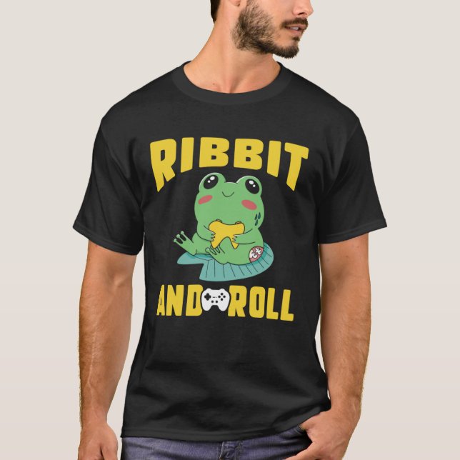 Frog Toad  Ribbit and Roll Gamer T-Shirt (Vorderseite)