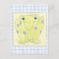Frog Trio über Gingham Cloth