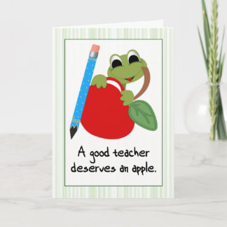 Frog und Apple Good Teacher Wertschätzung Vielen D Dankeskarte