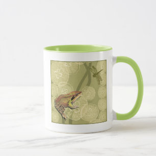 Frog und Dragonfly auf Water Lilies Tasse