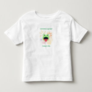 Frog und Feuerwerk für den Leap Day 29. Februar Kleinkind T-shirt
