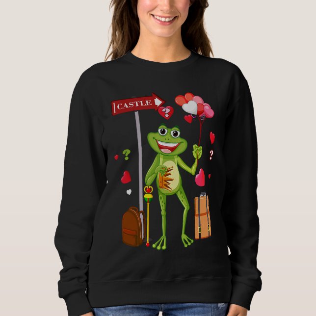 Frog Valentines day Love for Kids teens Men Women Sweatshirt (Vorderseite)