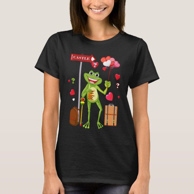 Frog Valentines day Love for Kids teens Men Women T-Shirt (Vorderseite)