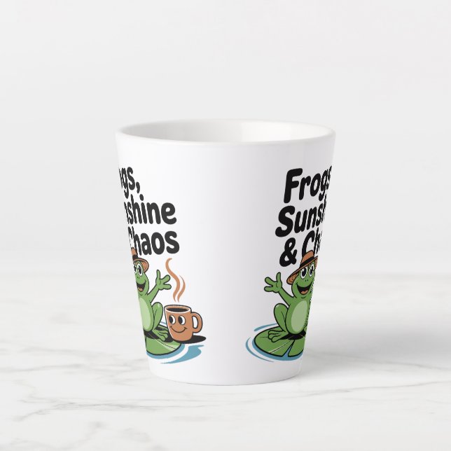 Frog Vibes und Coffee Chaos Milchtasse (Vorderseite)