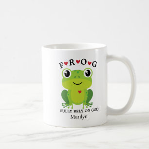 Frog Voll auf Gottes Rotes Herz setzen Kaffeetasse