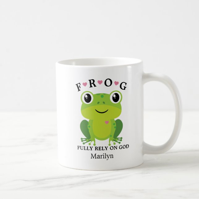 Frog Voll auf gottrosafarbene Herzen Kaffeemaschin Kaffeetasse (Rechts)
