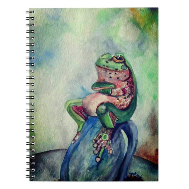 Frog Watercolor Art Notebook Notizblock (Vorderseite)