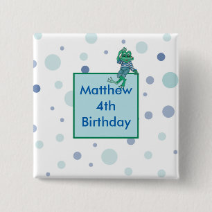 Frog Wearing Jeans Button