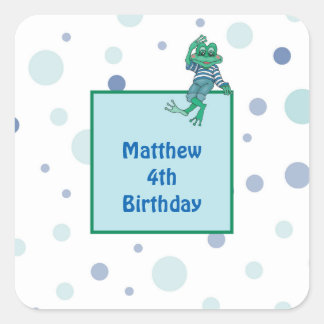 Frog Wearing Jeans Quadratischer Aufkleber