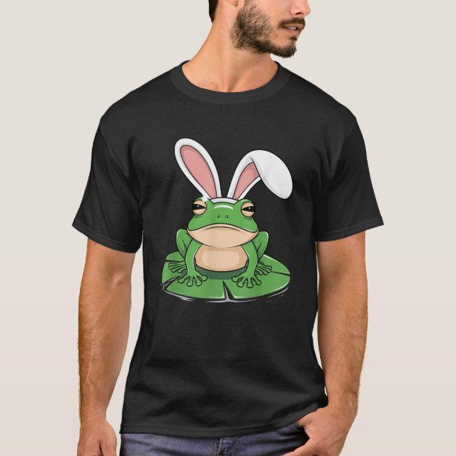 Frog with Bunny Ears Funny Easter Kids Girls Boys  T-Shirt (Vorderseite)