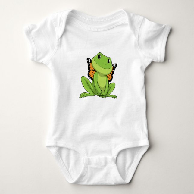 Frog with Butterfly Baby Strampler (Vorderseite)