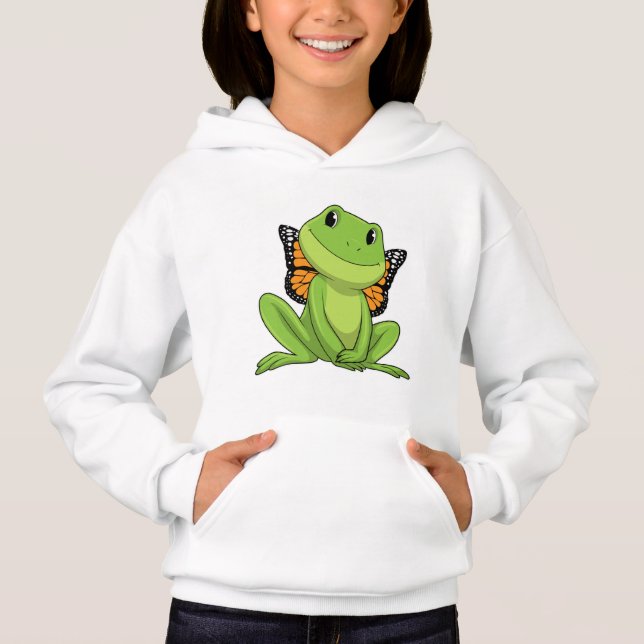 Frog with Butterfly Hoodie (Vorderseite)