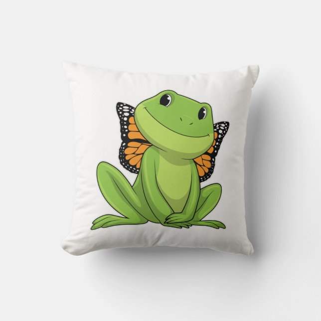 Frog with Butterfly Kissen (Vorderseite)