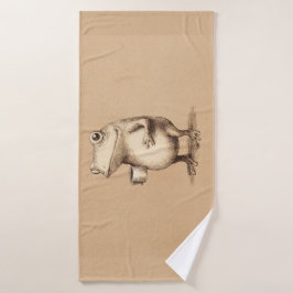 Frog with Coffee – Whimsical Vintage Animal Badehandtuch