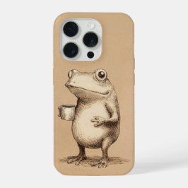 Frog with Coffee – Whimsical Vintage Animal iPhone 15 Pro Hülle