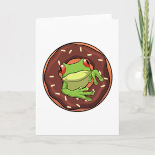 Frog with Donut Karte