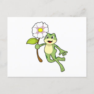 Frog with Flower.PNG Postkarte